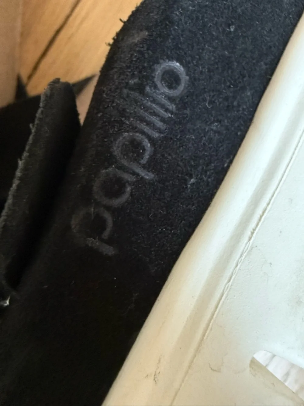 PAPILLIO BY BIRKENSTOCK WOMENS chunky Arizona slides white lug sole black suede - Picture 9 of 9